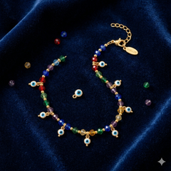 Pulsera Ojo Turco Multicolor — Cuentas de Nazar con Cadena Chapa de Oro - Foto 1 | Gheller Joyería