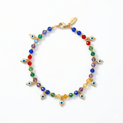 Pulsera Ojo Turco Multicolor — Cuentas de Nazar con Cadena Chapa de Oro - Foto 6 | Gheller Joyería