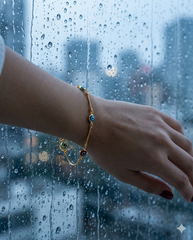 Pulsera Cadena Serpiente Ojo Turco — Nazar Dorado con Cadena Snake - Foto 3 | Gheller Joyería