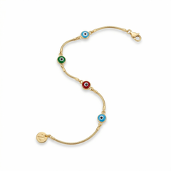 Pulsera Cadena Serpiente Ojo Turco — Nazar Dorado con Cadena Snake - Foto 6 | Gheller Joyería