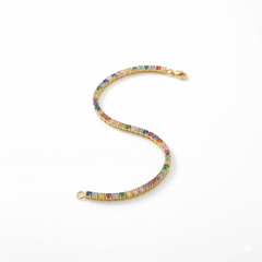 Pulsera Tennis Multicolor — Cristales con Cadena Chapa de Oro - Foto 7 | Gheller Joyería