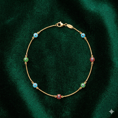 Pulsera Cadena Serpiente Ojo Turco — Nazar Dorado con Cadena Snake - Foto 8 | Gheller Joyería