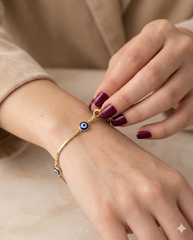 Pulsera Cadena Serpiente Ojo Turco — Nazar Dorado con Cadena Snake - Foto 9 | Gheller Joyería