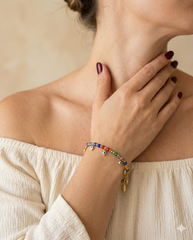 Pulsera Ojo Turco Multicolor — Cuentas de Nazar con Cadena Chapa de Oro - Foto 10 | Gheller Joyería