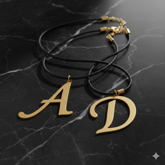 Collares de inicial A y D en oro laminado 18k — imagen hero cinematográfica