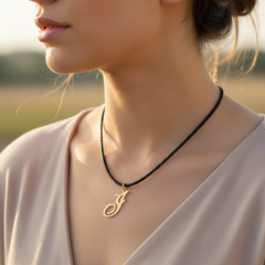 Collar personalizado letra I — look casual elegante